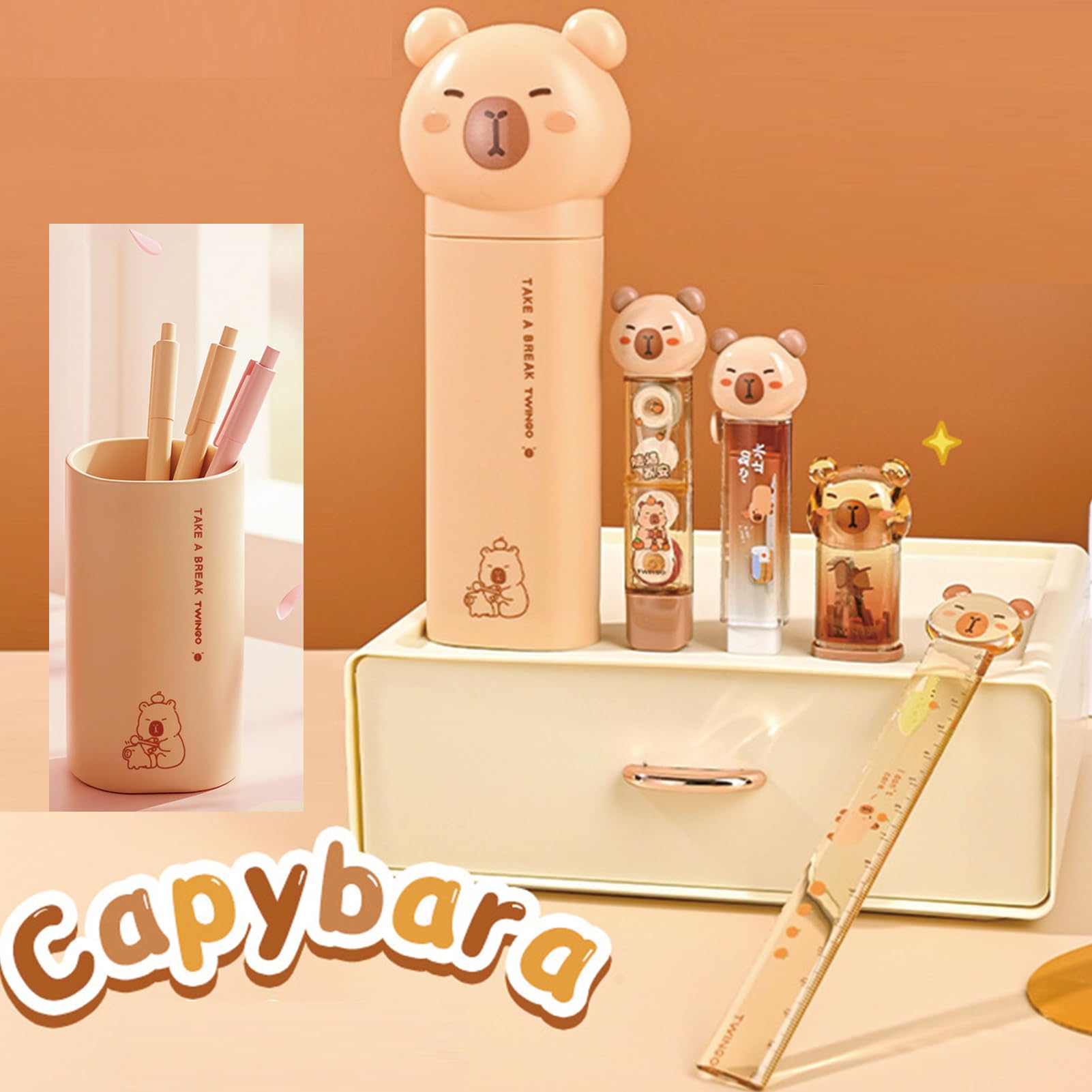 カピバラ セット Amazon.co.jp: MOZXIRZ かわいいカピバラ文房具セット 漫画 学用品